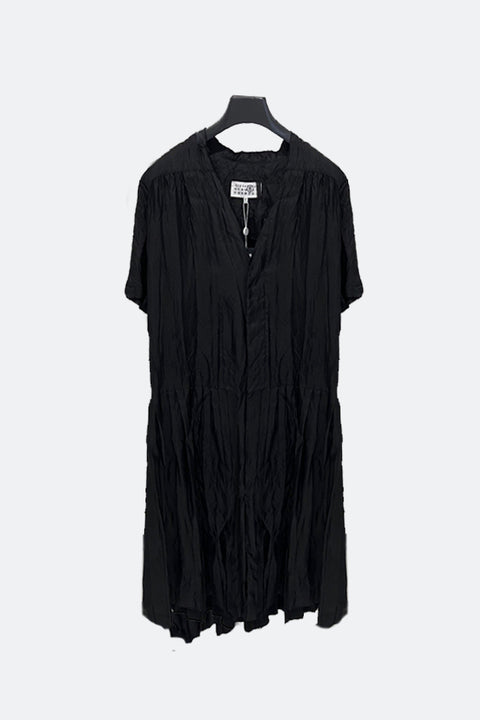 Wrinkled Mini Dress - Black