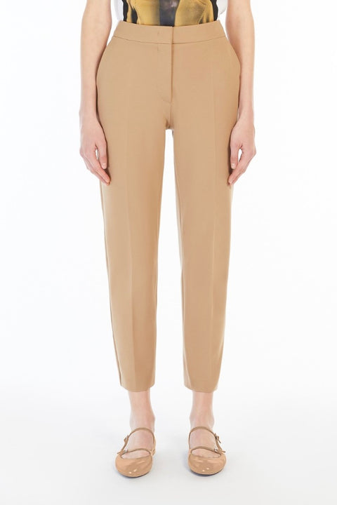 Viscose Jersey Beige Trousers