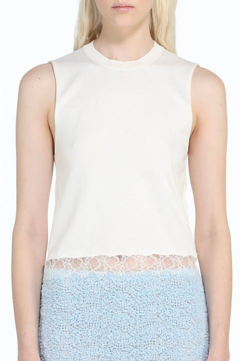 Sleeveless Lace Top - Ivory