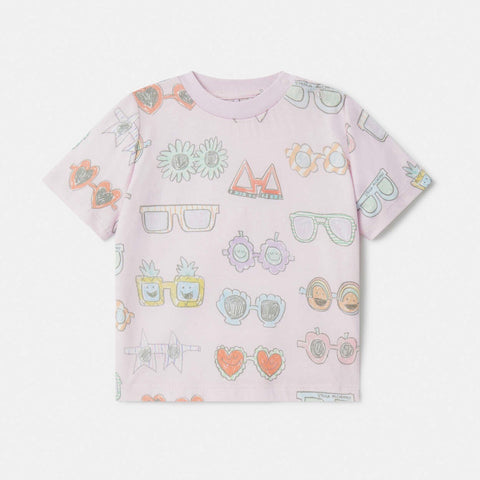 Sunglasses Doodle Print T-Shirt