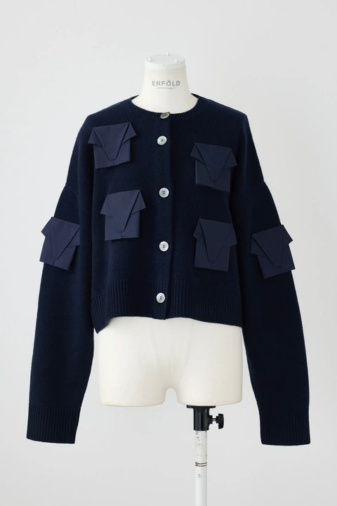 Elephant Knit Cardigan - Navy