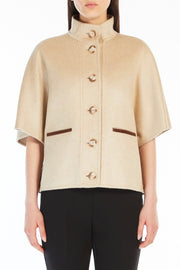 Short Cashmere Cape - Beige