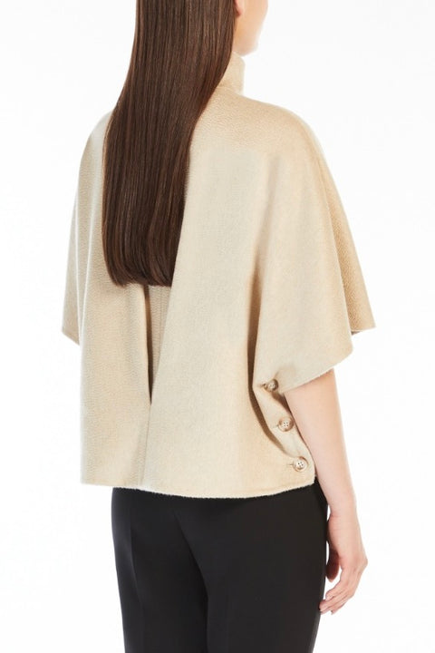 Short Cashmere Cape - Beige