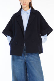 Short Wool Coat - Navy