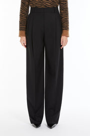 Wool Twill Black Trousers