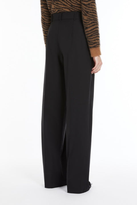 Wool Twill Black Trousers