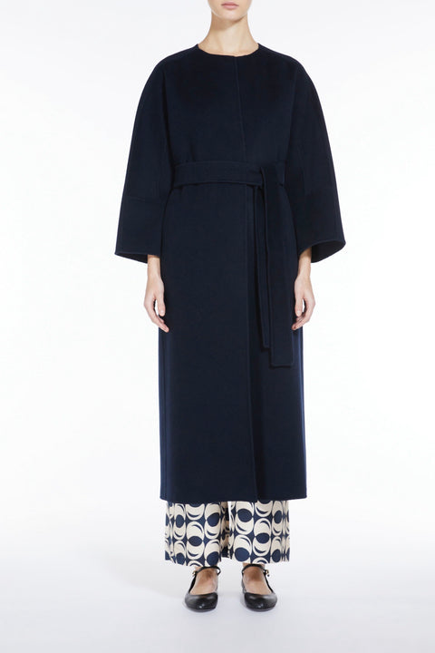 Long Wool India Navy Coat