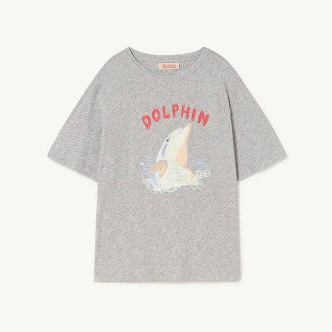 Gray Rooster Dolphin Oversize Kids T-Shirt