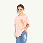 Pink Rooster Oversize Kids T-Shirt