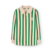 Beige Stripes Eel Kids Polo Shirt