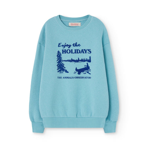 Blue Holiday Bear Kids Sweatshirt