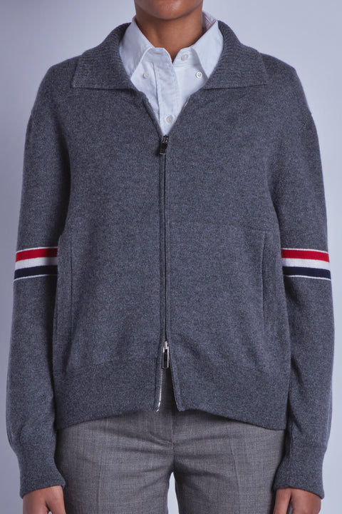 Zip Up Grey Cardigan