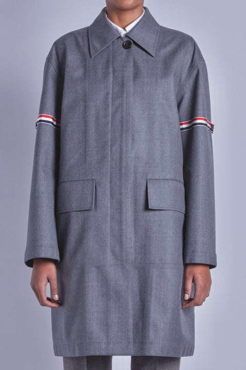 Collar Grey Raincoat