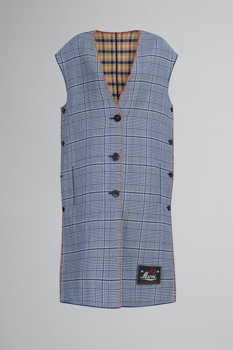 Checked Wool Reversible Vest