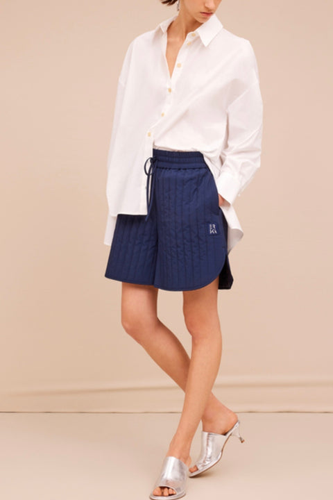 Navy Quilted Short