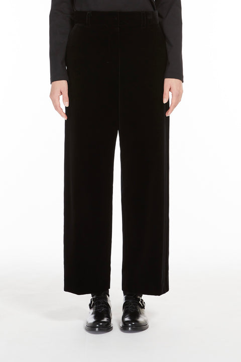 Velvet Wide-Leg Trousers