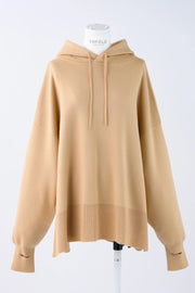 Knit Hooded Pullover - Beige
