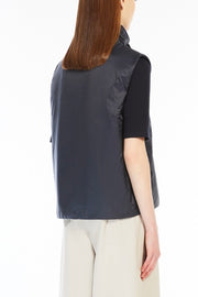 Water-Repellent Stand-Up Collar Vest - Navy