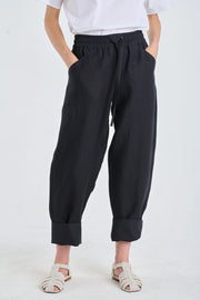 Linen Leisure Pants - Black