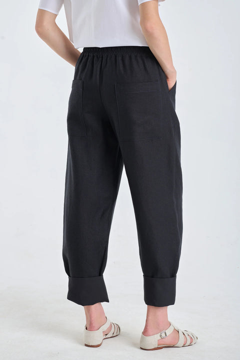 Linen Leisure Pants - Black