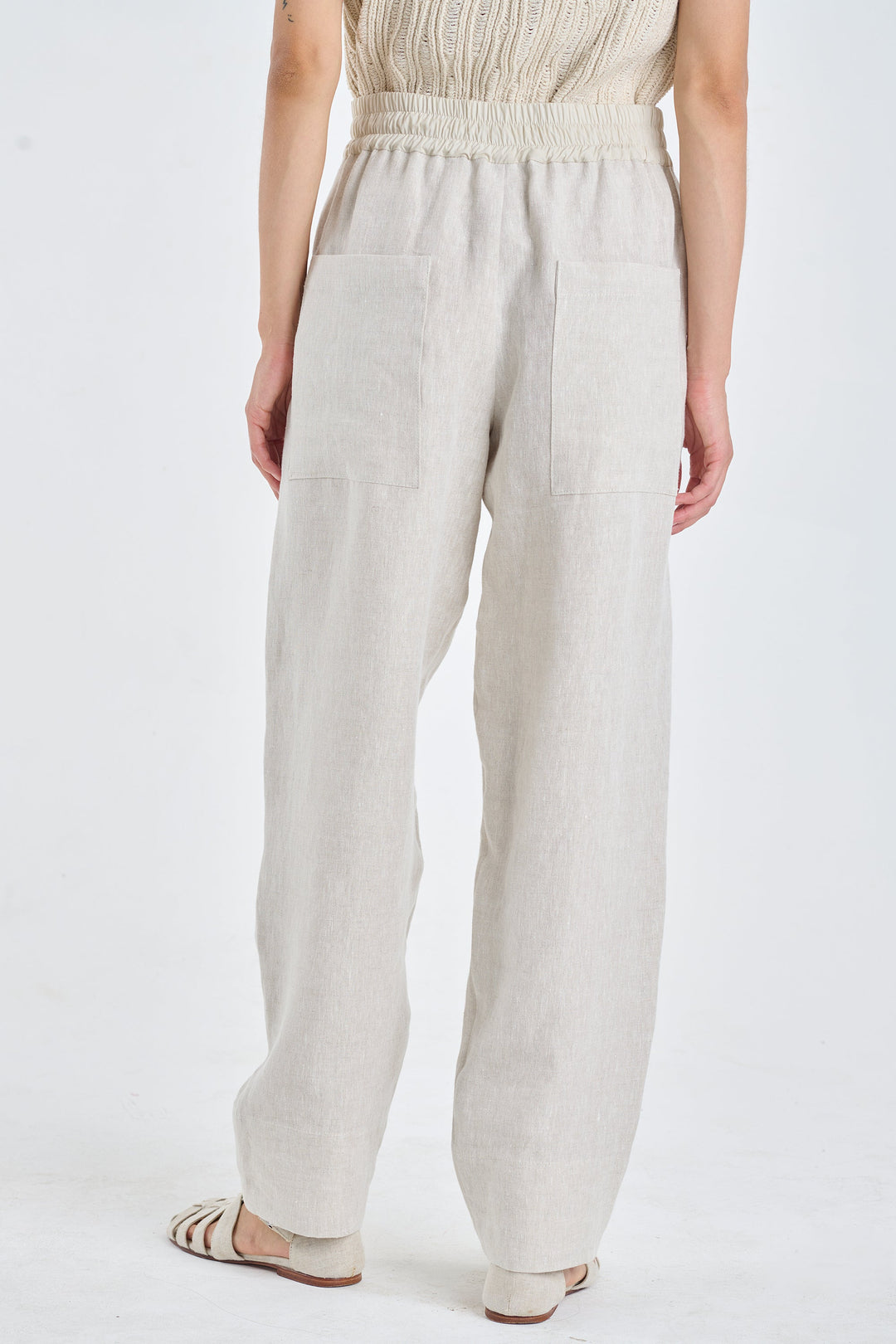 Linen Trousers Natural Beige 90’s～ Beige Linen Pants – Velluto Verde