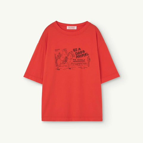 Red Kids Rooster Oversize T-Shirt