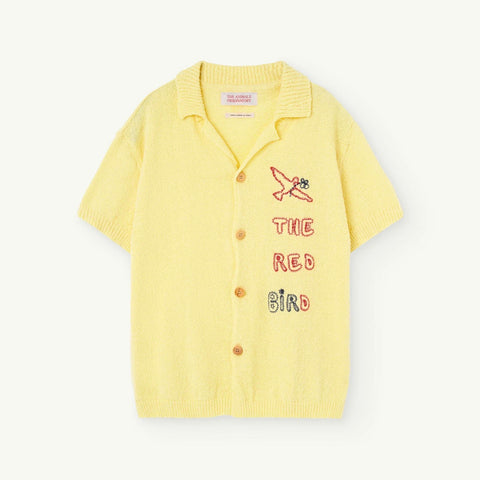 Soft Yellow Kids Whale Short Sleeves Cardigan
