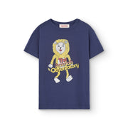 Deep Blue Lion Rooster Kids T-Shirt