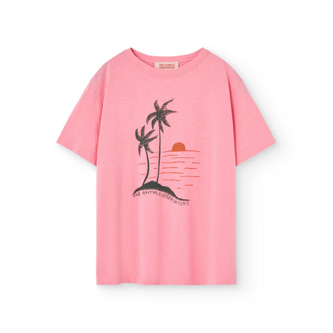 Pink Sunset Big Rooster Kids T-Shirt