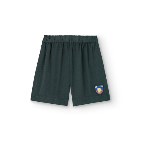 Deep Green Shield Bee Bermuda Kids Shorts