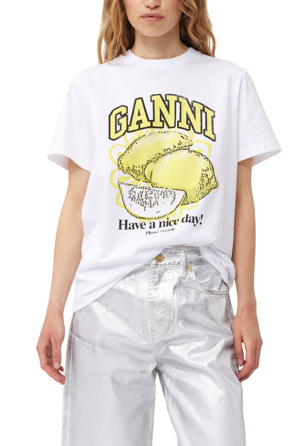 White Relaxed Lemon T-Shirt – avecel