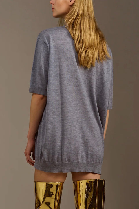 Merino Wool Oversize Sweater - Grey