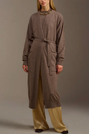 Cashmere Long Cardegan - Taupe