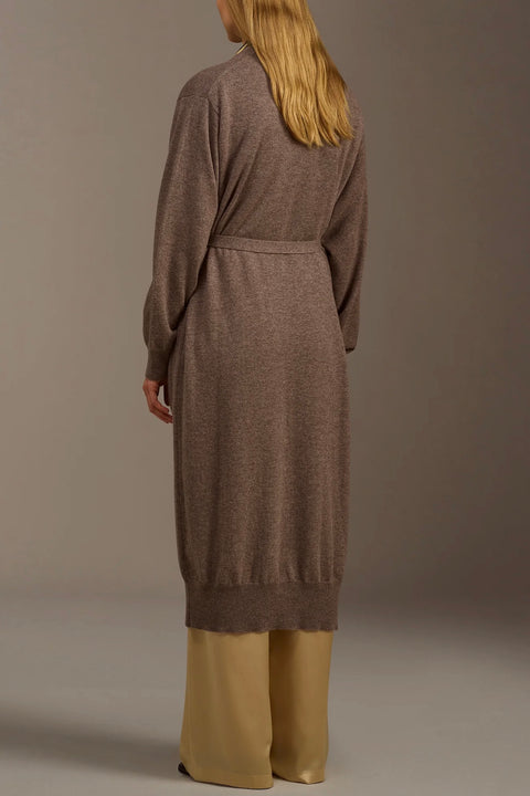 Cashmere Long Cardegan - Taupe