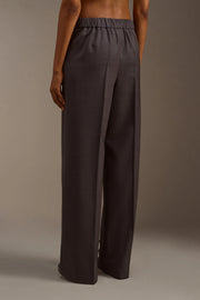 Wool Waistband Trousers - Grey