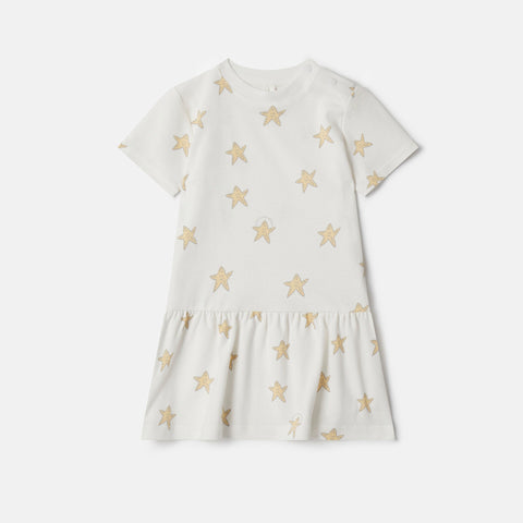Smiling Stella Star Print Frilled Dress