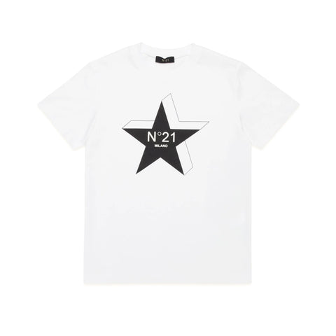 Star Print White Kids T-Shirt