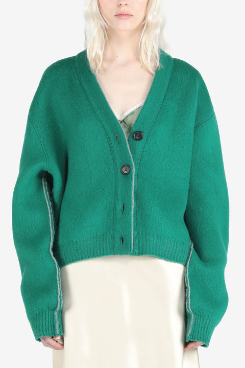 Piped Green Cardigan