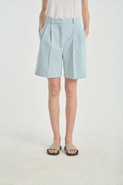 Pleats Linen Blue Short