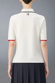 Wool Zip Up Polo Top