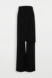 Front panel wool trousers