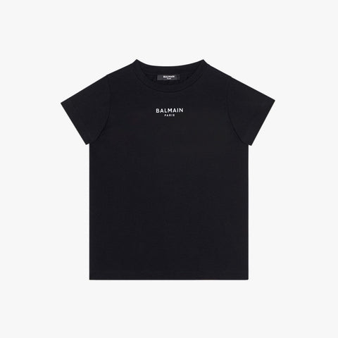 Kids Cotton T-shirt with logo - Black