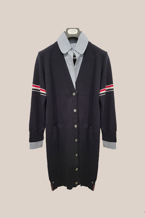 Combo Cardigan Shirtdress