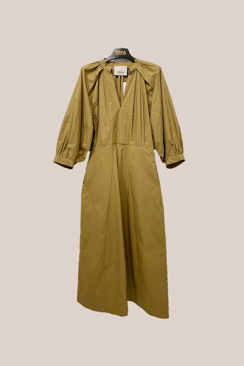 Cotton Shirt Dress - Khaki