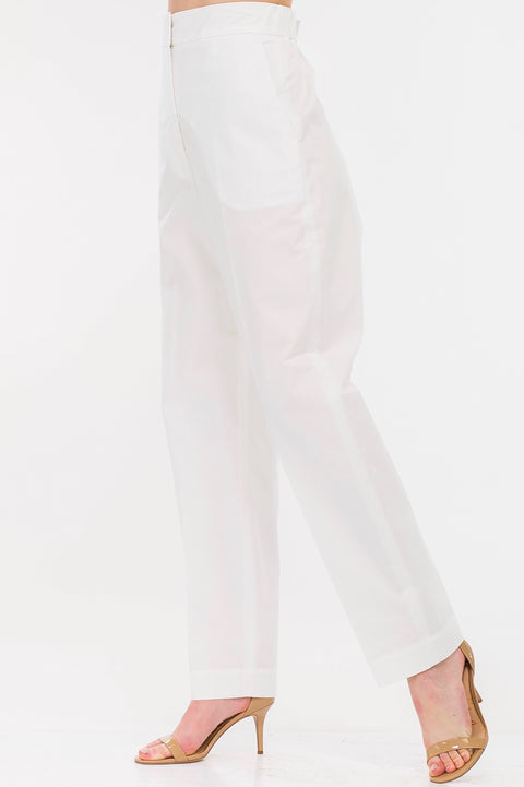 White Cropped Trouser