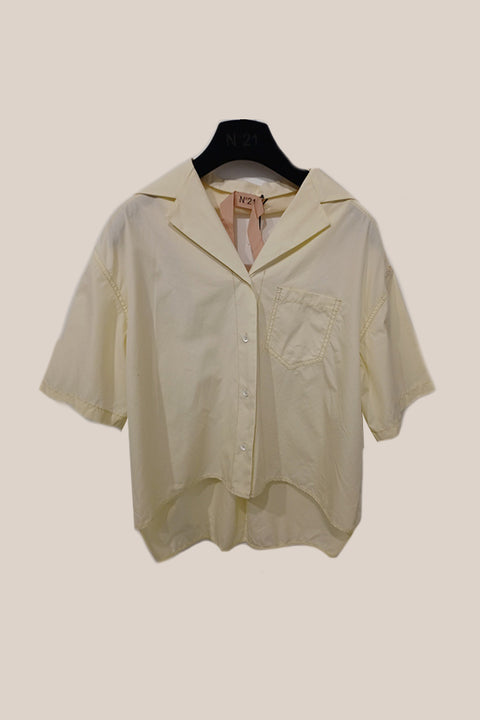 Short Sleeve Shirt Jacket - Yellow