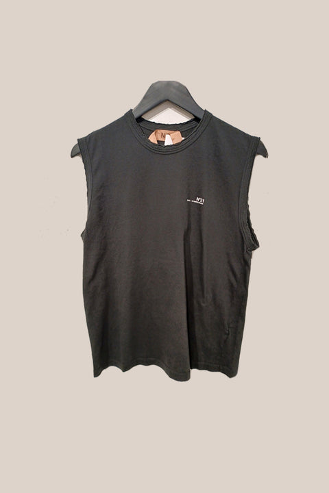 Small Logo Sleeveless T-Shirt - Black