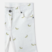 Banana Print Denim Shorts