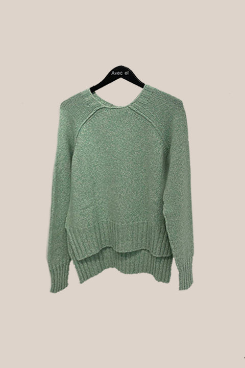 Crew Neck Green Sweater