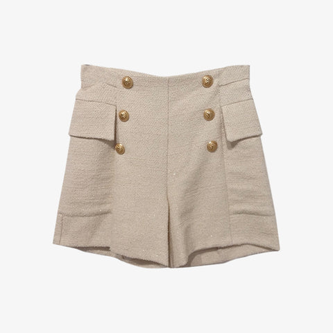 Button Tweed Shorts